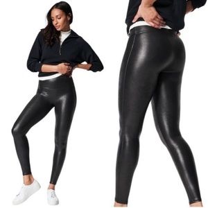 SPANX Faux Leather Leggings Black Size Medium